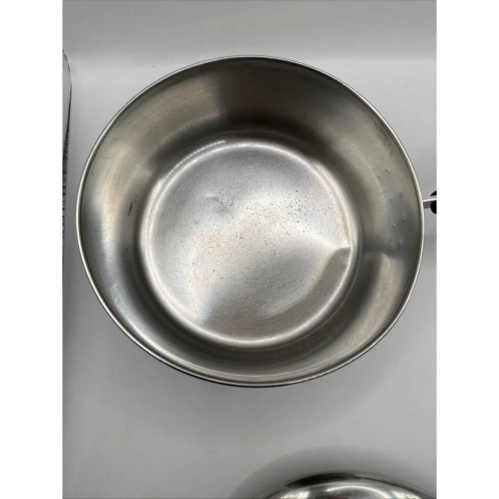Vintage Revere Ware 1 1/2 qt Sauce Pan, Copper Bottom, Stainless Steel, Pre-1968